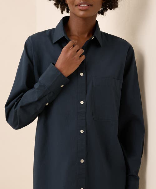 Pact Organic Cotton All Day Poplin Classic Shirt In Blue