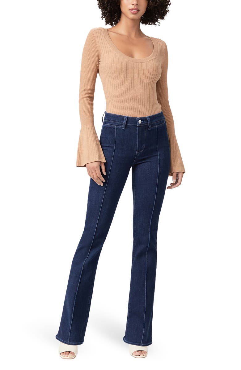 PAIGE Mimi Bell Sleeve Cotton Blend Bodysuit, Alternate, color, 