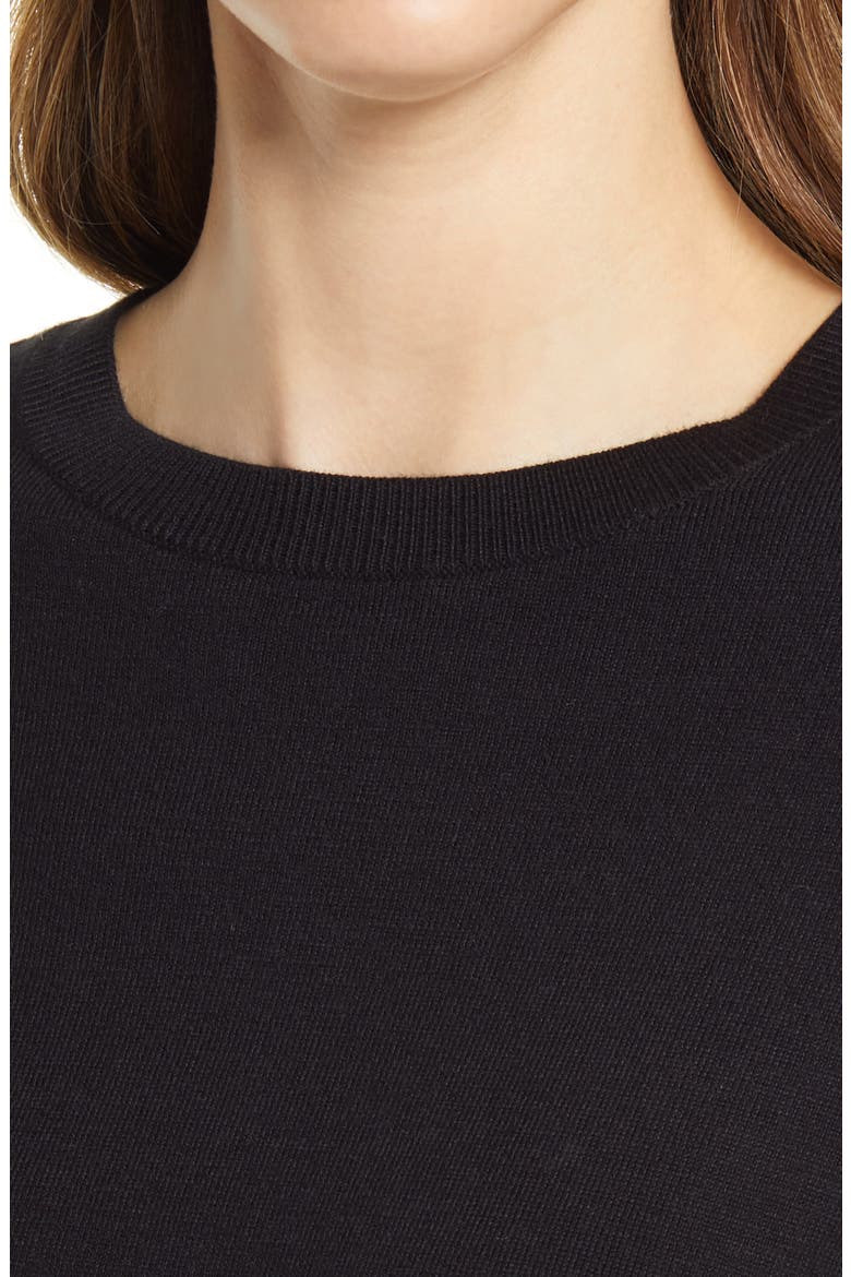 Women's Crewneck Sweater, Alternate, color, BLACK
