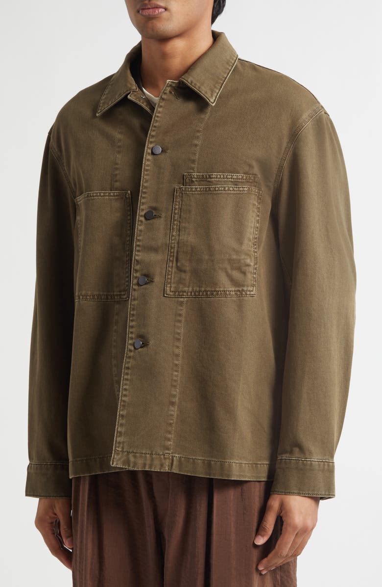 Lemaire Workwear Denim Overshirt, Alternate, color, Moss Green