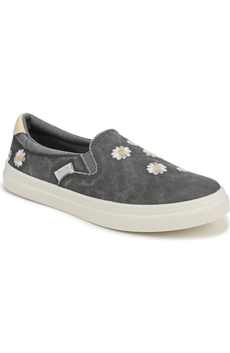Blowfish Malibu Havasu Embroidered Slip-On Sneaker, Main, color, Charcoal Grey Daisy Canvas