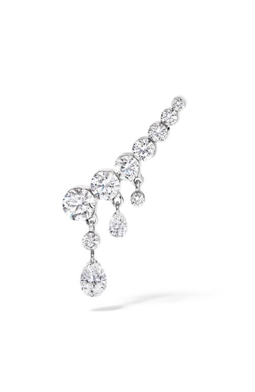 Maria Tash Curved Crescendo Single Diamond Ear Crawler In White