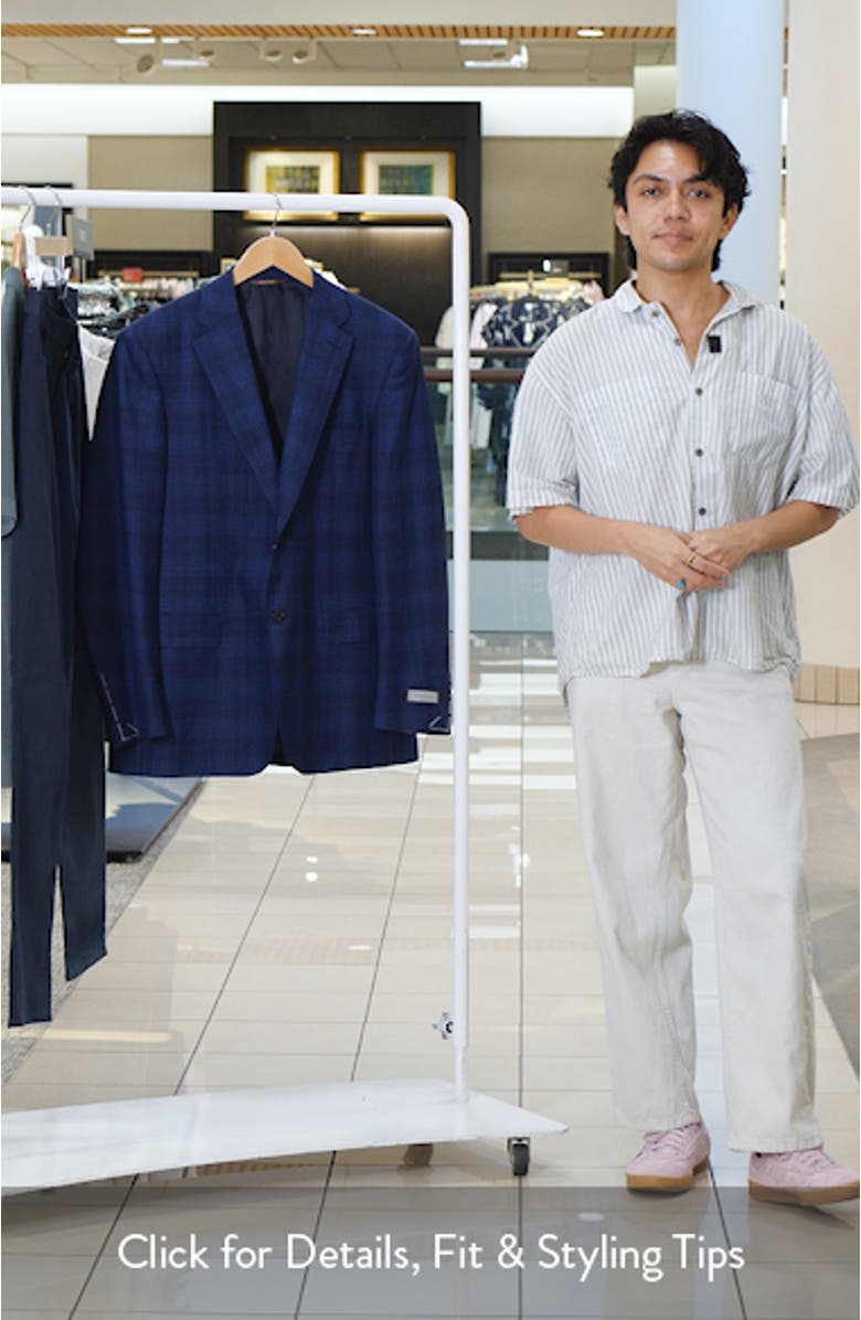 Siena Regular Fit Blue Plaid Wool Sport Coat, sales video thumbnail