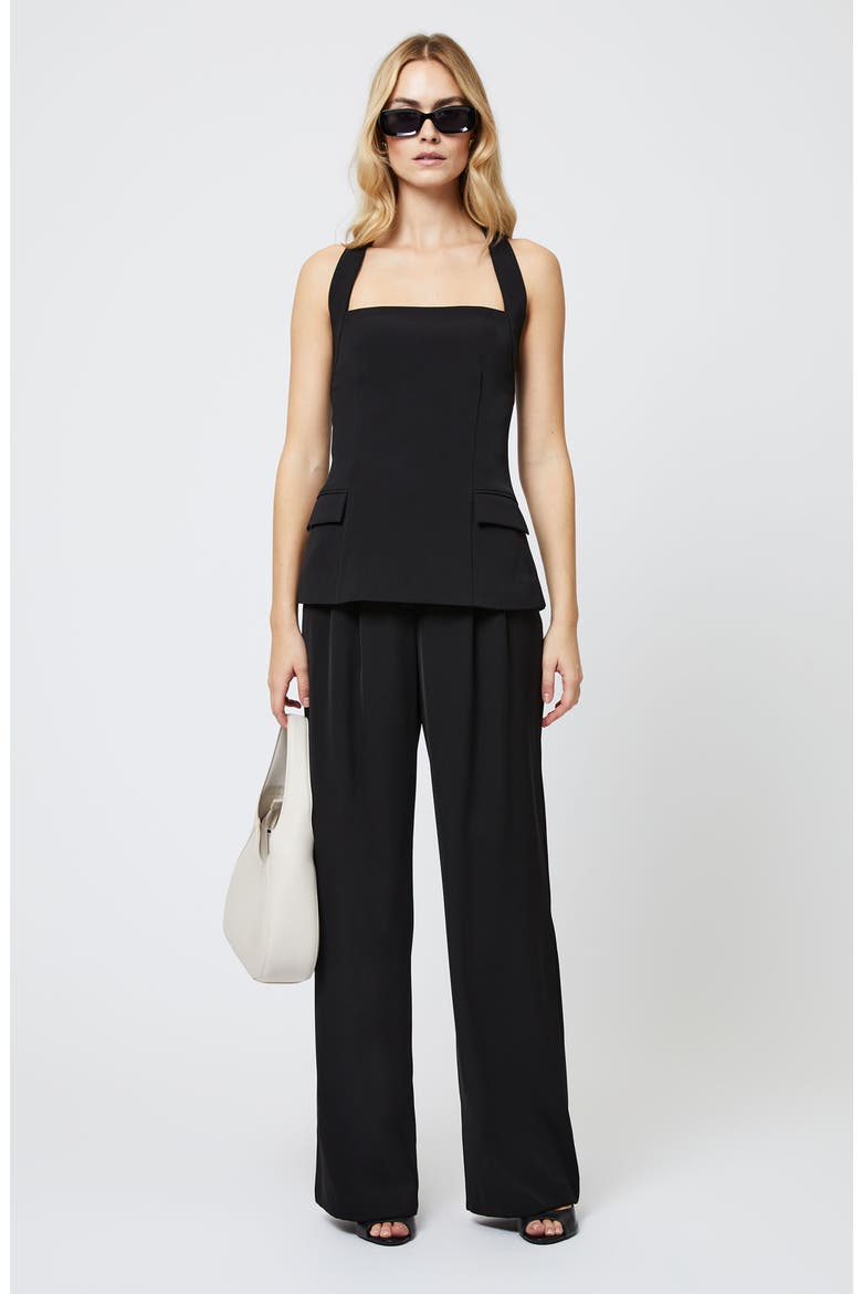 Harry Halter Neck Suiting Top, Alternate, color, BLACK
