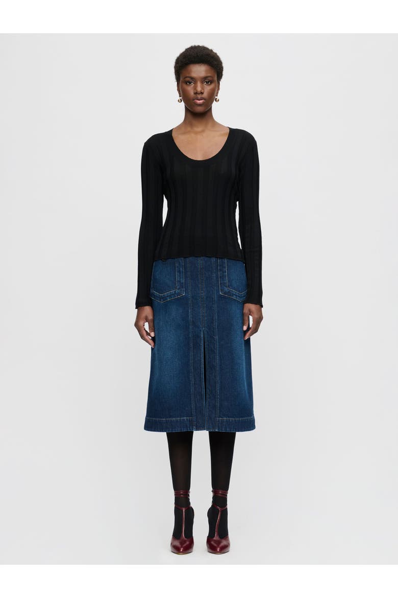 Margot Scoop neck sweater, Alternate, color, Black