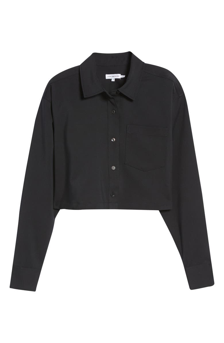 Good American Boxy Crop Button-Up Shirt, Alternate, color, 