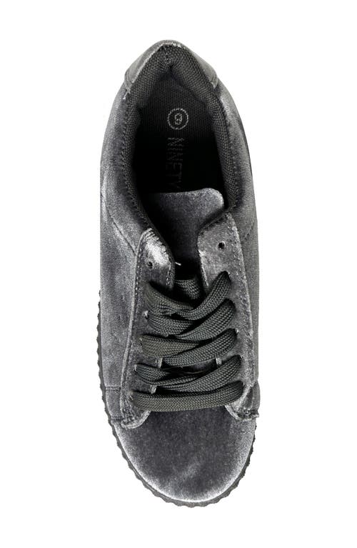 Ninety Union Frenzy Velvet Platform Sneaker In Grey