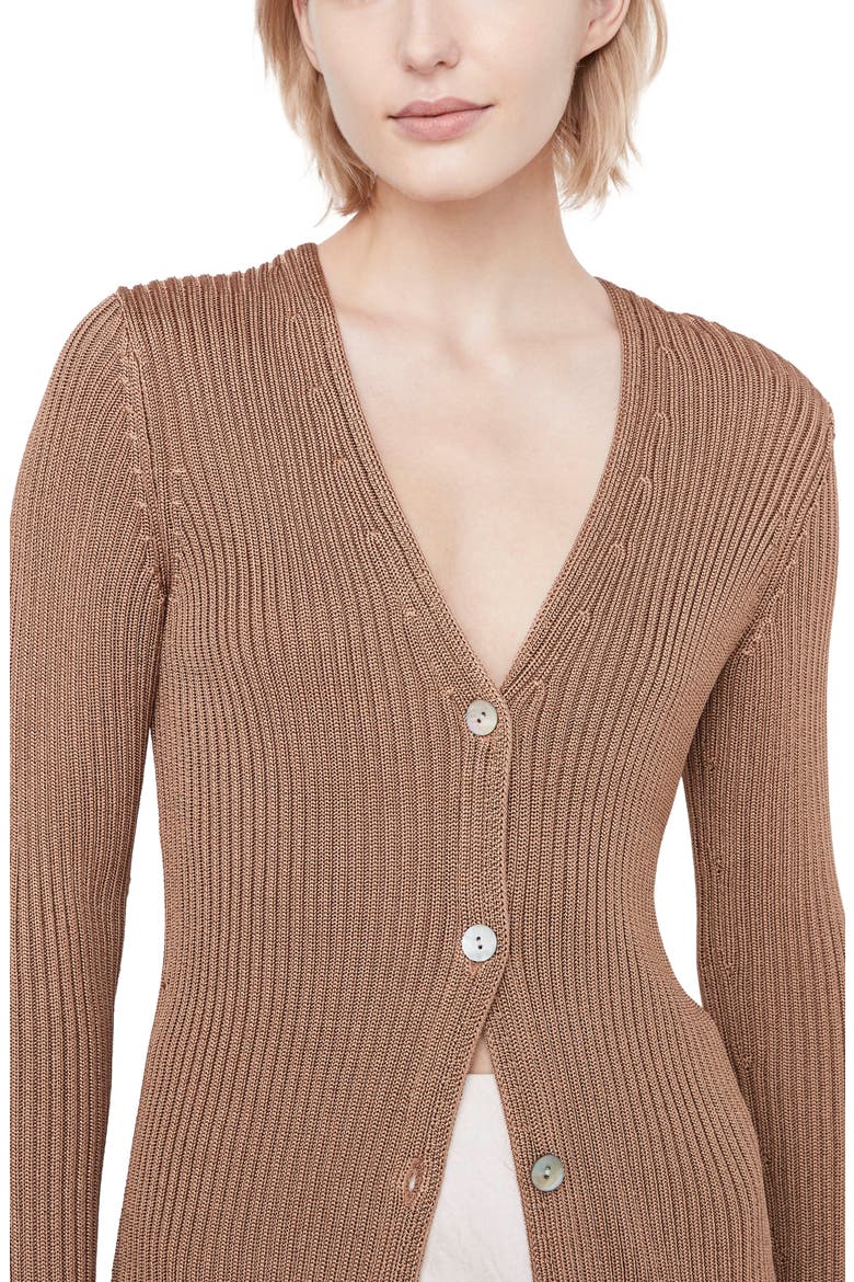 Rib Cardigan, Main, color, CHESTNUT