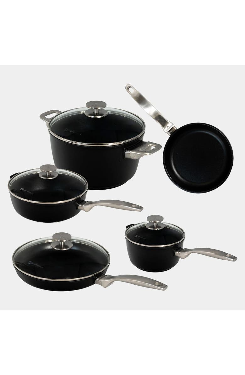Swiss Diamond CHD 10 Piece Nonstick Cookware Set, Main, color, Black