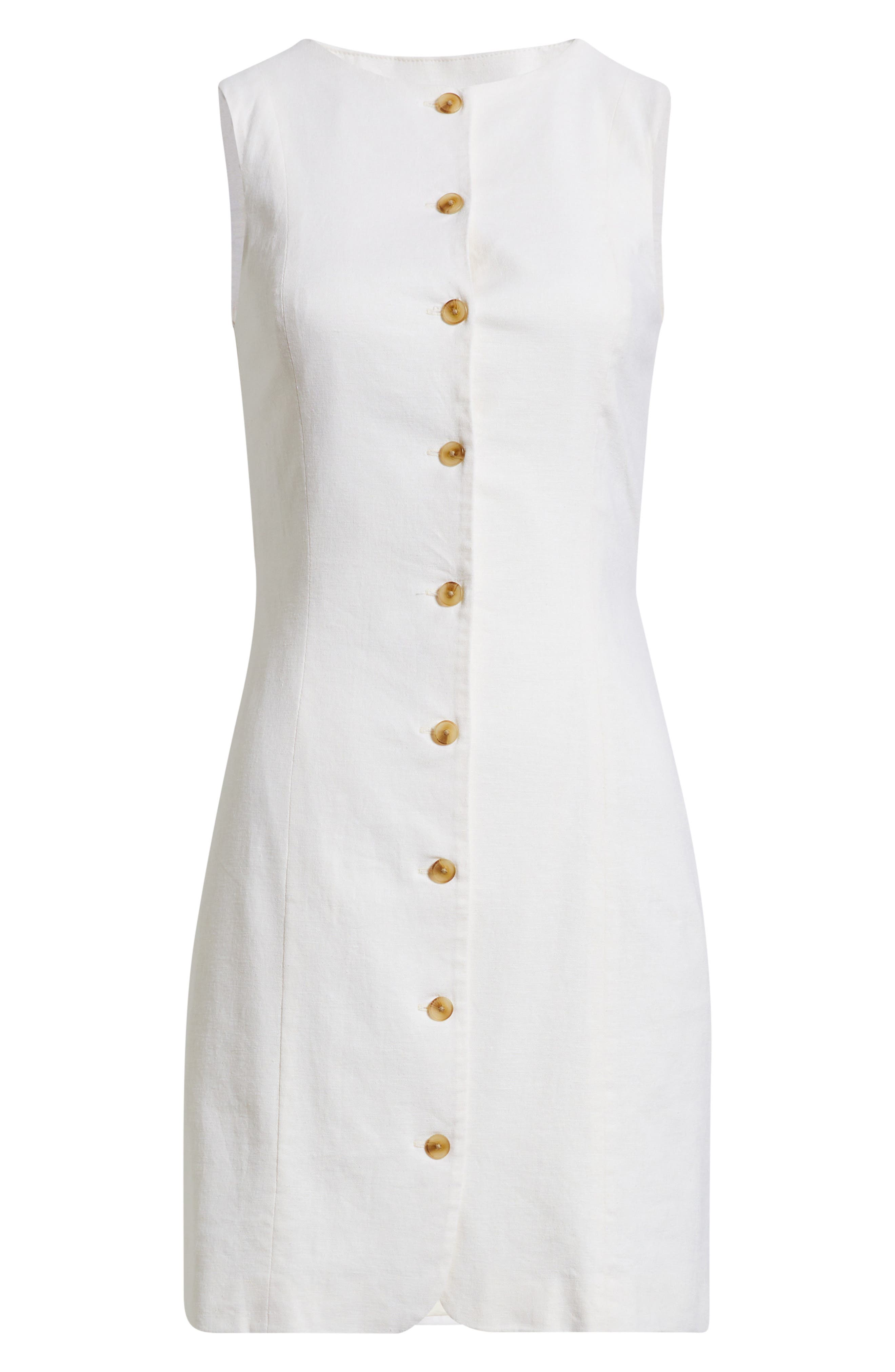 tory burch linen button dress Tory Burch 2 Navy Blue Linen Button Front Sleeveless Shift Dress