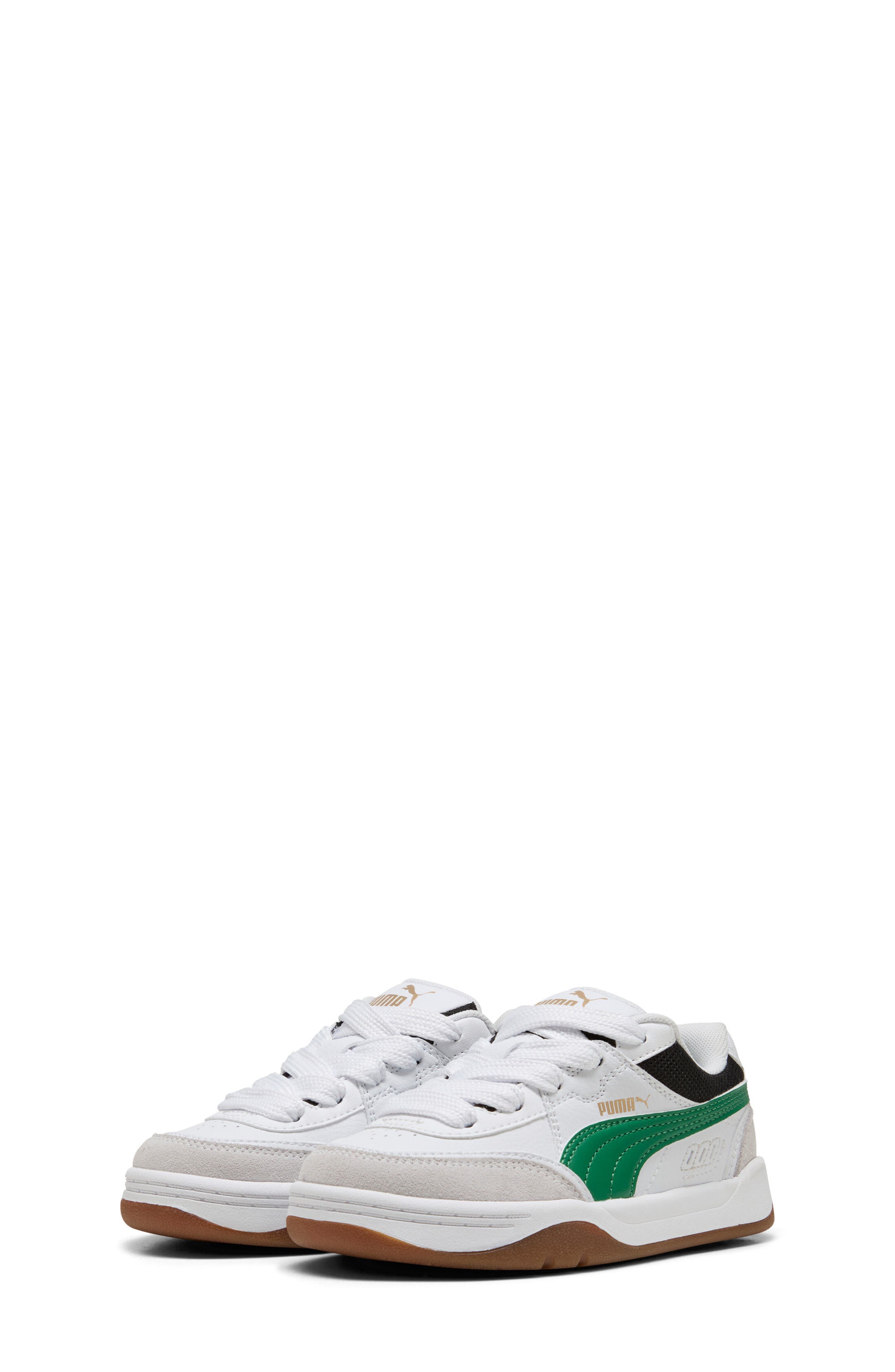 PUMA Kids' Park Lifestyle Sk8 Sneaker, Main, color, Puma White/ Green/ Gold