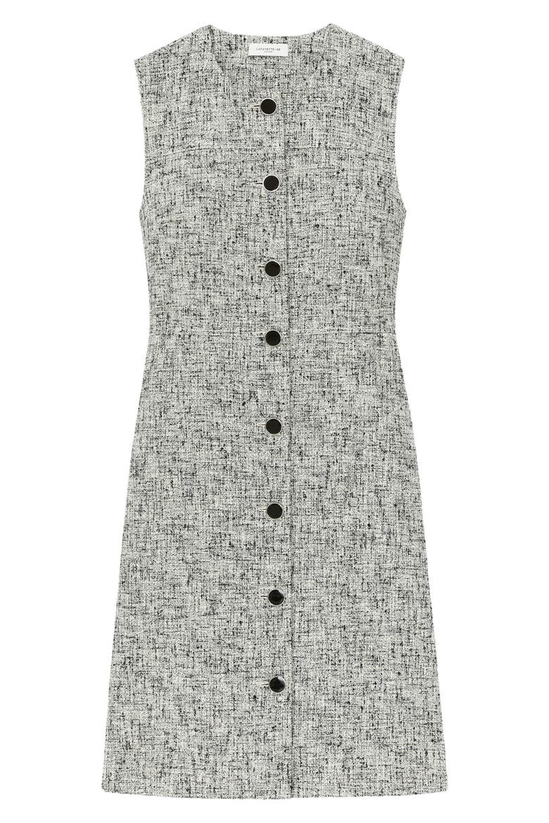 Sleeveless Linen Blend Tweed A-Line Dress, Alternate, color, BLACK MULTI