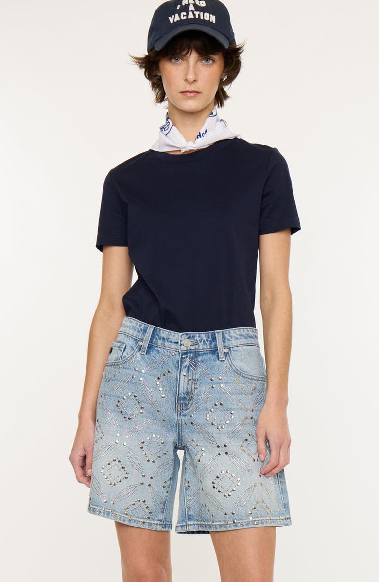 KanCan Mura 90s Low Rise Boy Shorts, Main, color, Medium Wash