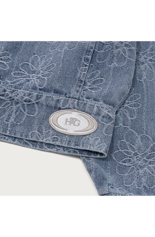 Honor The Gift Crop Denim Jacket In Blue