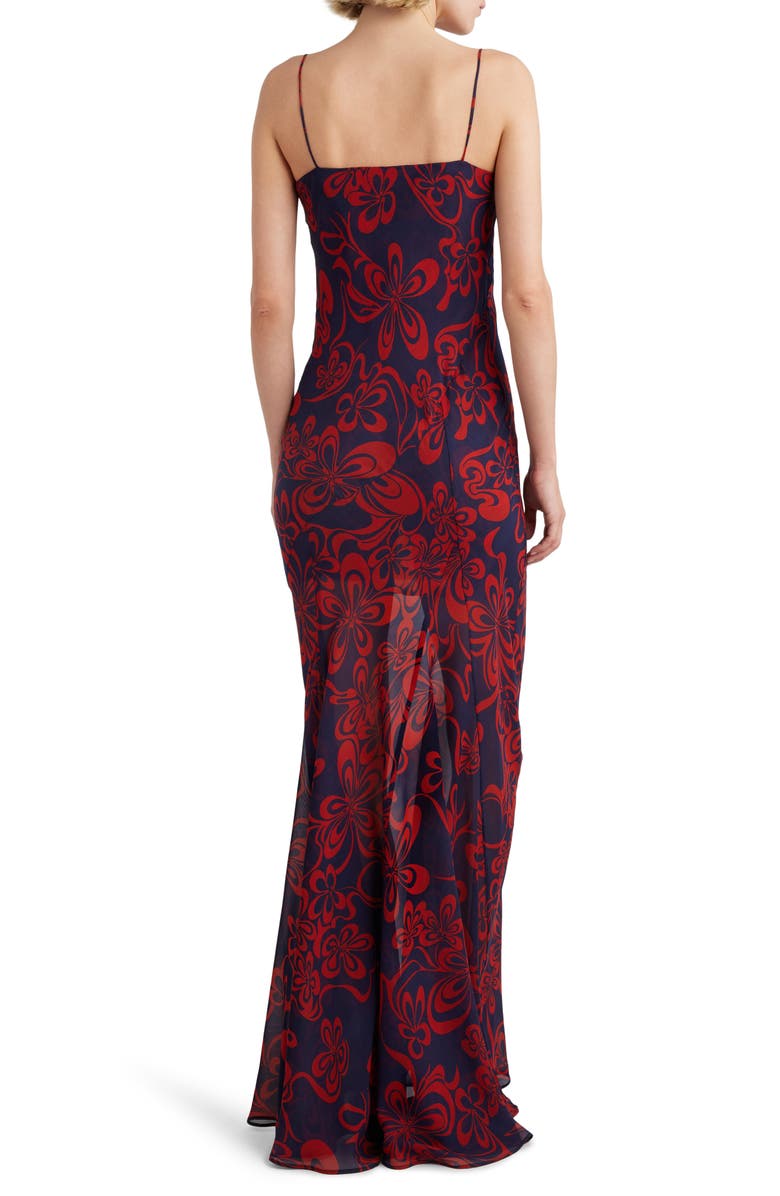 Dries Van Noten Print Cowl Neck Silk Gown, Alternate, color, 