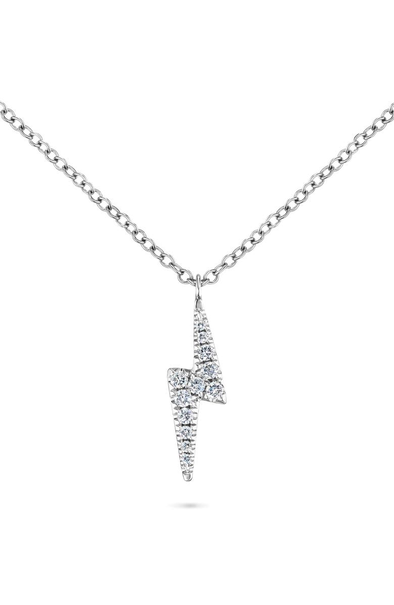 MARIA TASH Diamond & Sapphire Lightning Pendant Necklace, Alternate, color, White Gold