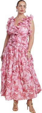 ELOQUII Patbo X Eloquii Fringe Maxi Dress