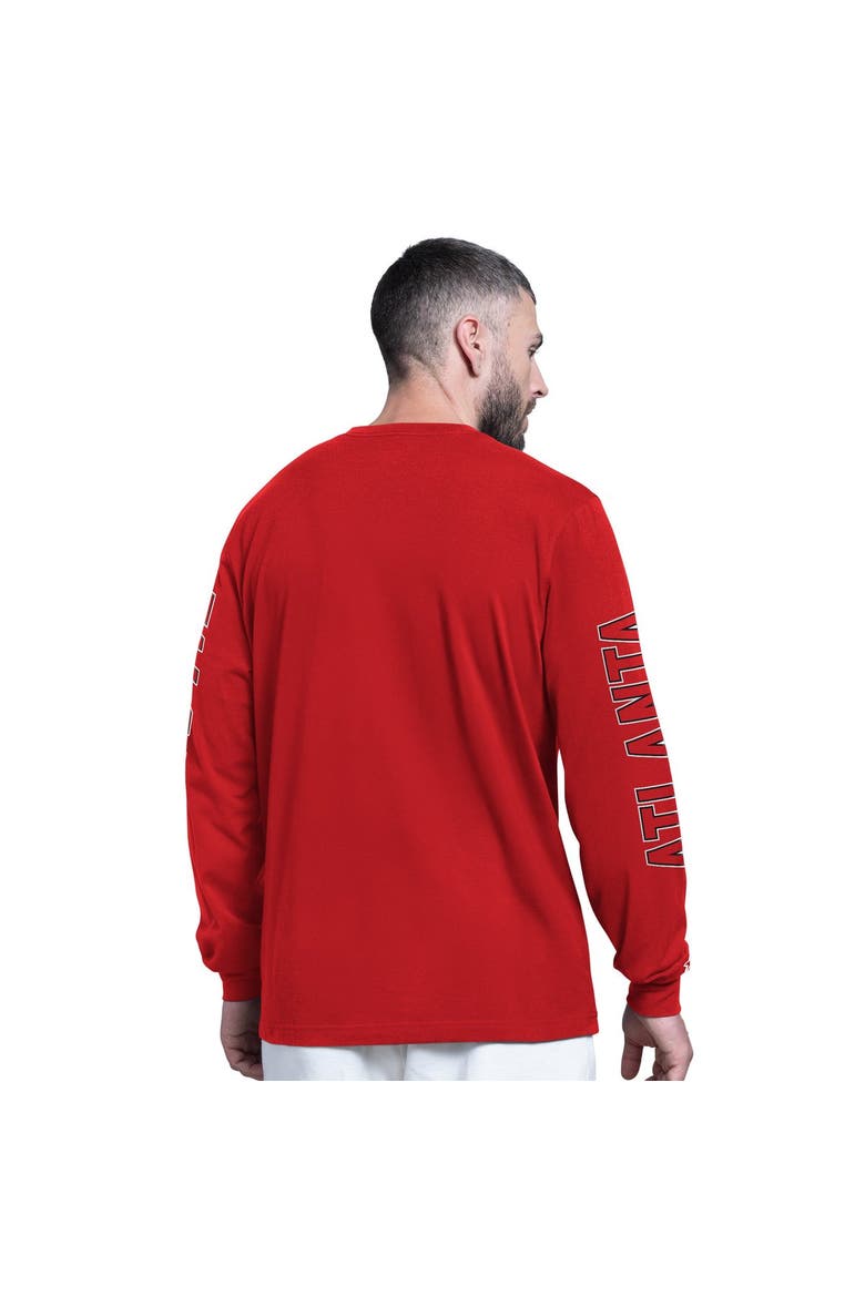 Men's Starter Red Atlanta Falcons Clutch Hit II Long-Sleeve T-Shirt, Alternate, color, Red