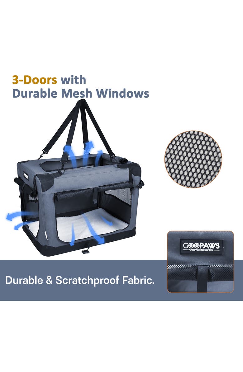 JESPET 36" Soft Pet Crate, Alternate, color, Multicolored