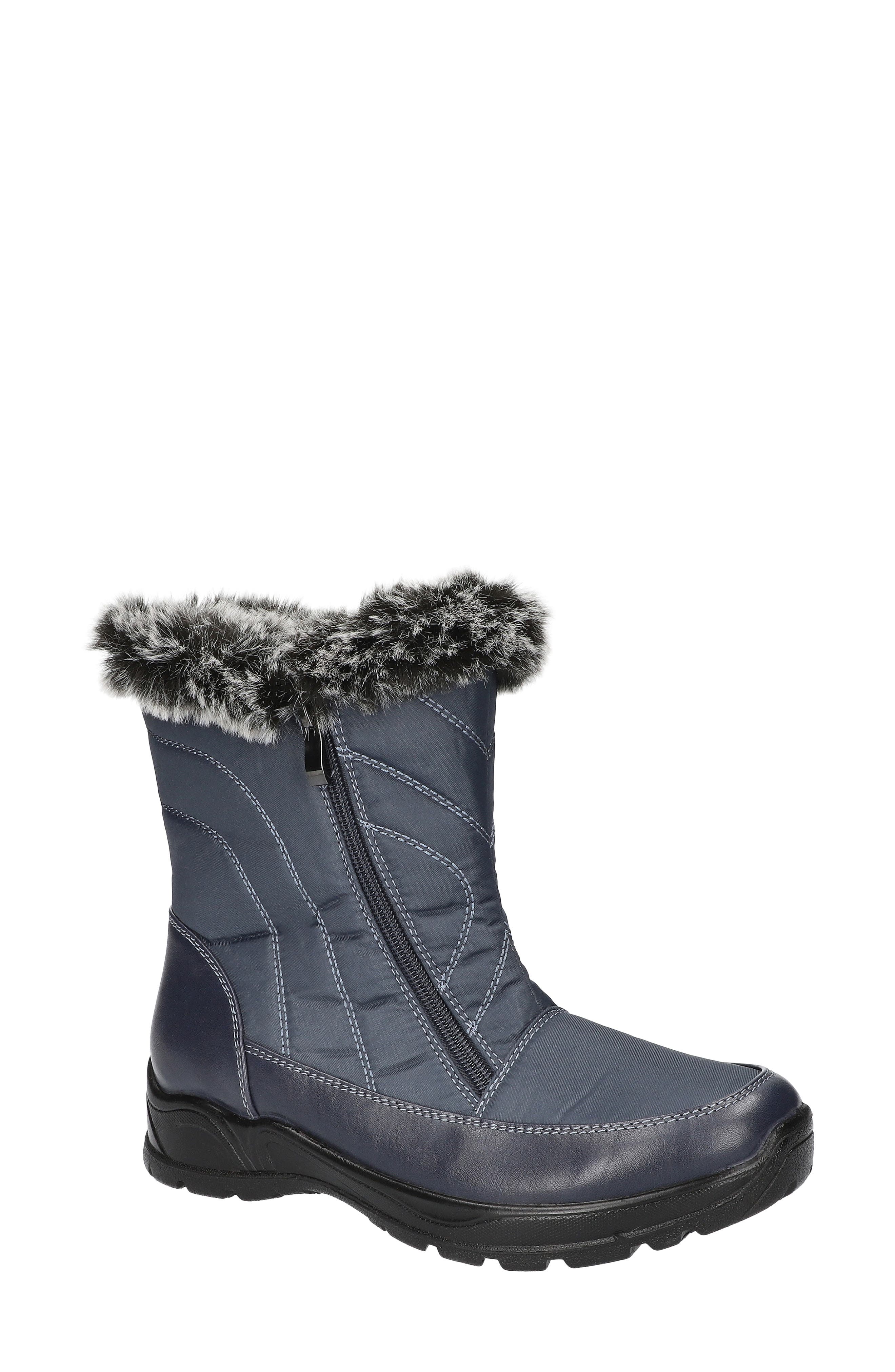 EASY STREET Portland Faux Fur Lined Waterproof Boot, Main, color, Navy