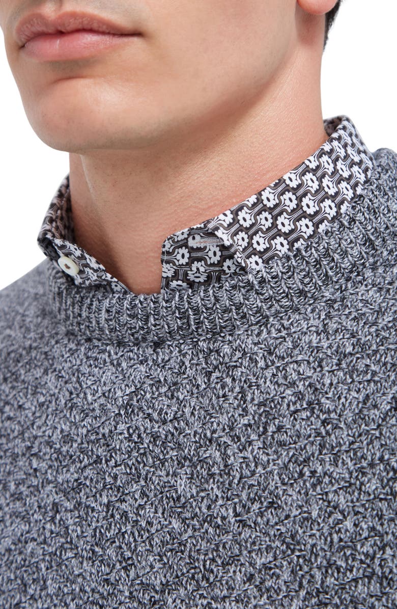 Bugatchi Mouliné Merino Wool Sweater, Alternate, color, Chalk