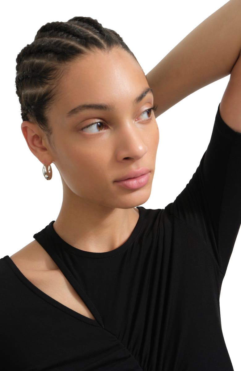 Marcella Paz Asymmetric Cutout Knit Shirt, Alternate, color, Black