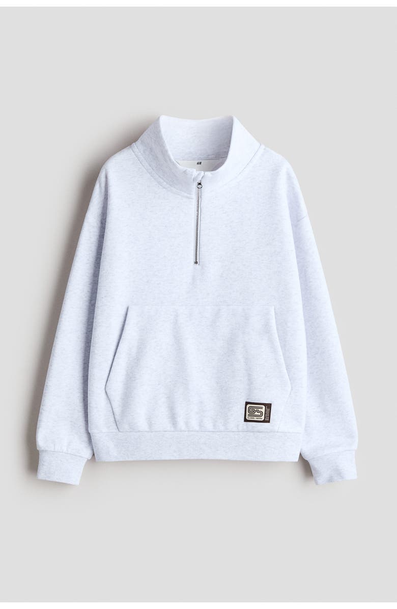 H&M Zip-top Sweatshirt, Main, color, Light Gray Melange