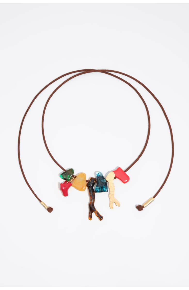 Bimba y Lola And Amber Resin Stone Necklace, Main, color, Coral