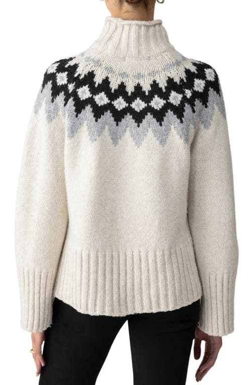 Sanctuary Women's Tis The Season Fair Isle Turtleneck Sweater In Toasted Almond