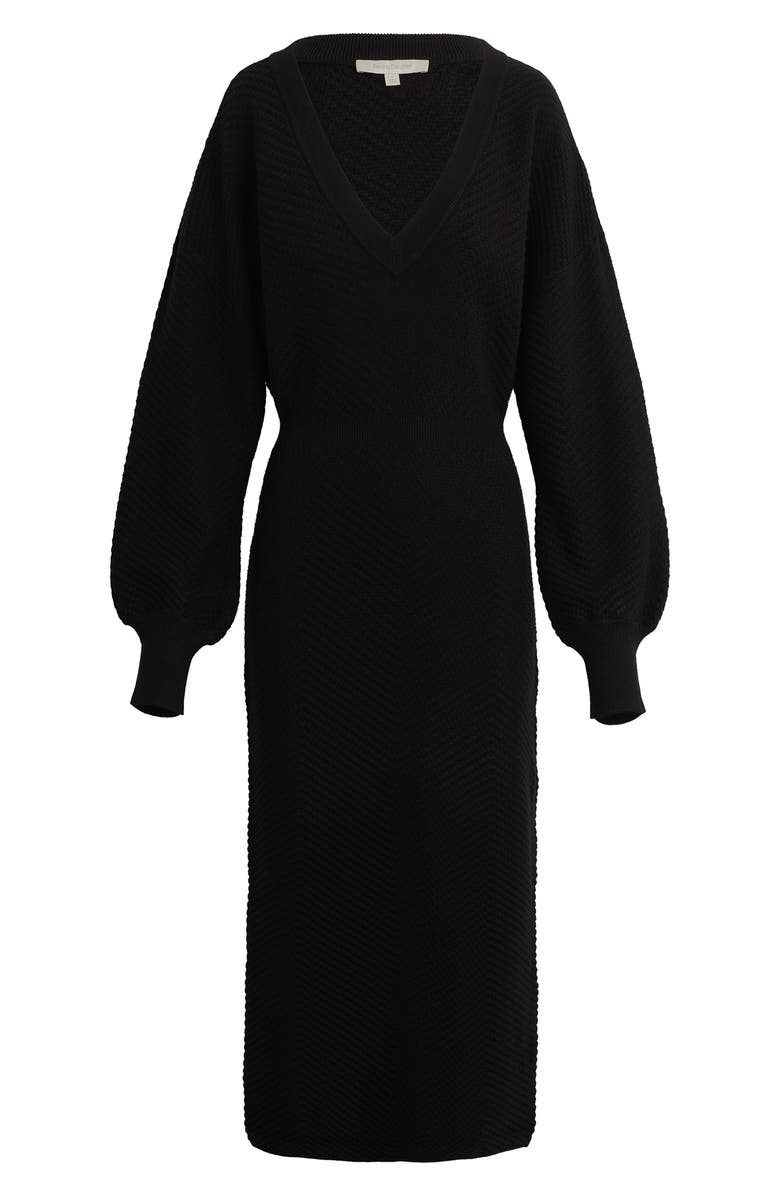 Favorite Daughter The Ava Texture Long Sleeve Maxi Dress, Alternate, color, Black