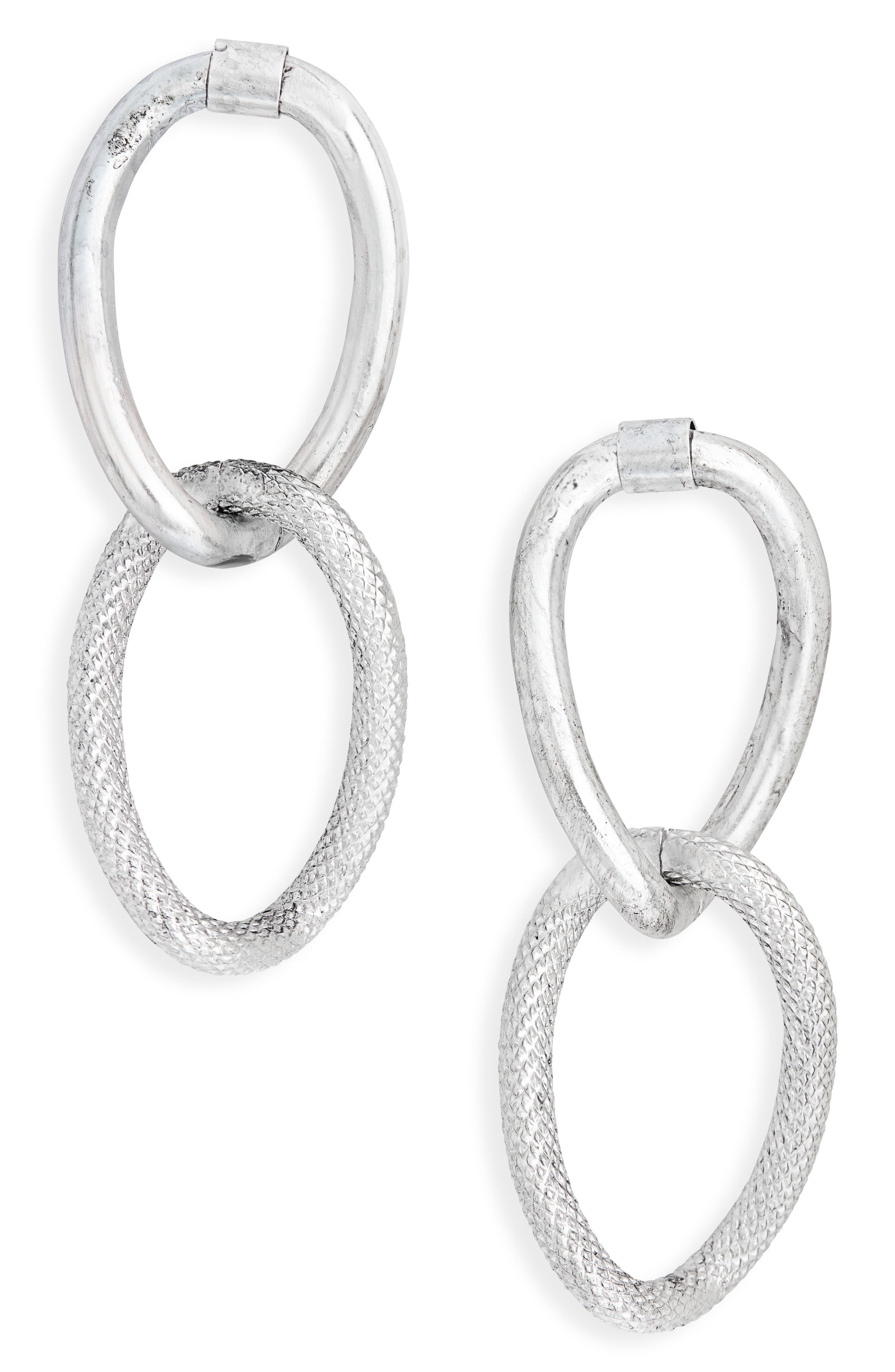 Karine Sultan Textured Link Drop Earrings