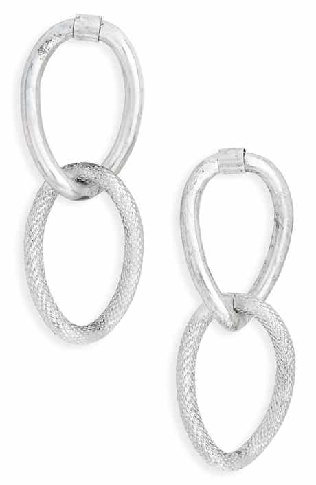 Karine Sultan Textured Link Drop Earrings
