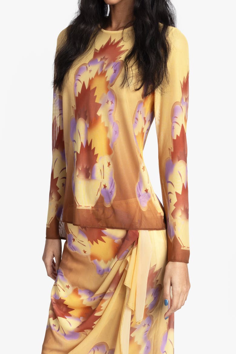 Sunburst Mesh Top, Alternate, color, Sunset Multi