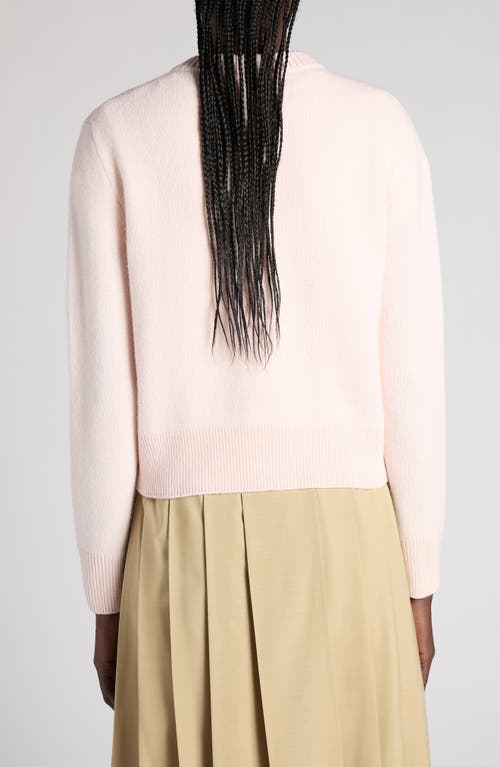 Moncler Wool-cashmere Heart Patch Cardigan In Pink