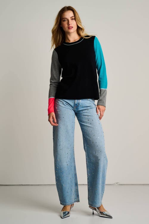 Lisa Todd Block Talk Cashmere Sweater In Black