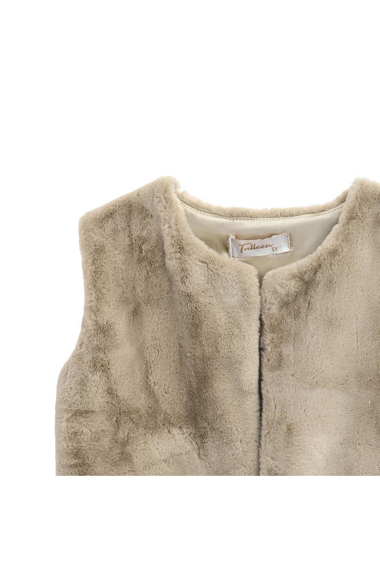 Allamanda Plush Fur Vest, Alternate, color, Beige