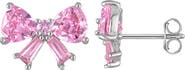 FZN Sterling Silver & Cubic Zirconia Bow Earrings