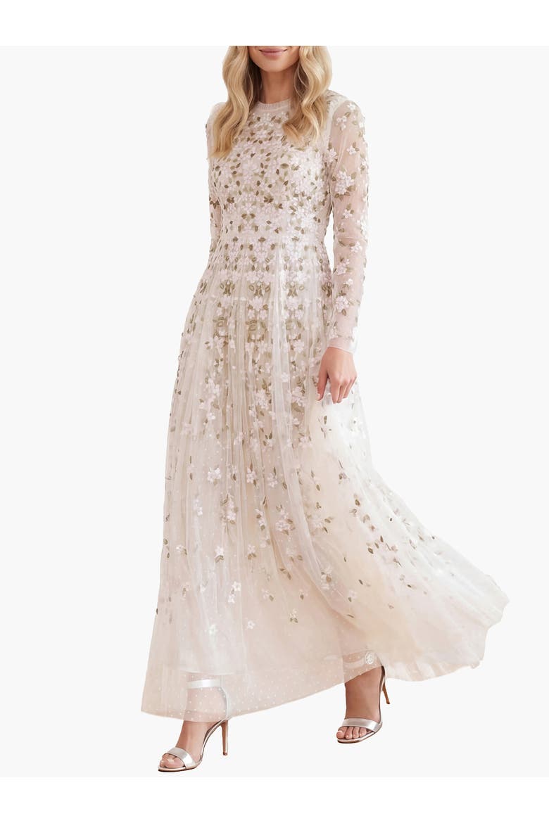 Camellia Ditsy Ankle Gown, Main, color, Cream/Multi