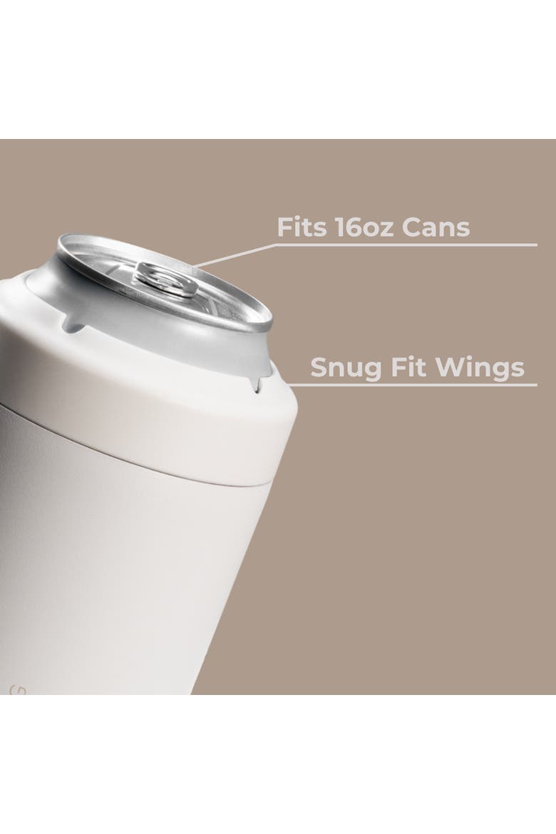 Standard Can Cooler, Insulated Stainless Steel Cup with Screw-Top Ring & Non-Slip Rubber Base, Alternate, color, Linen
