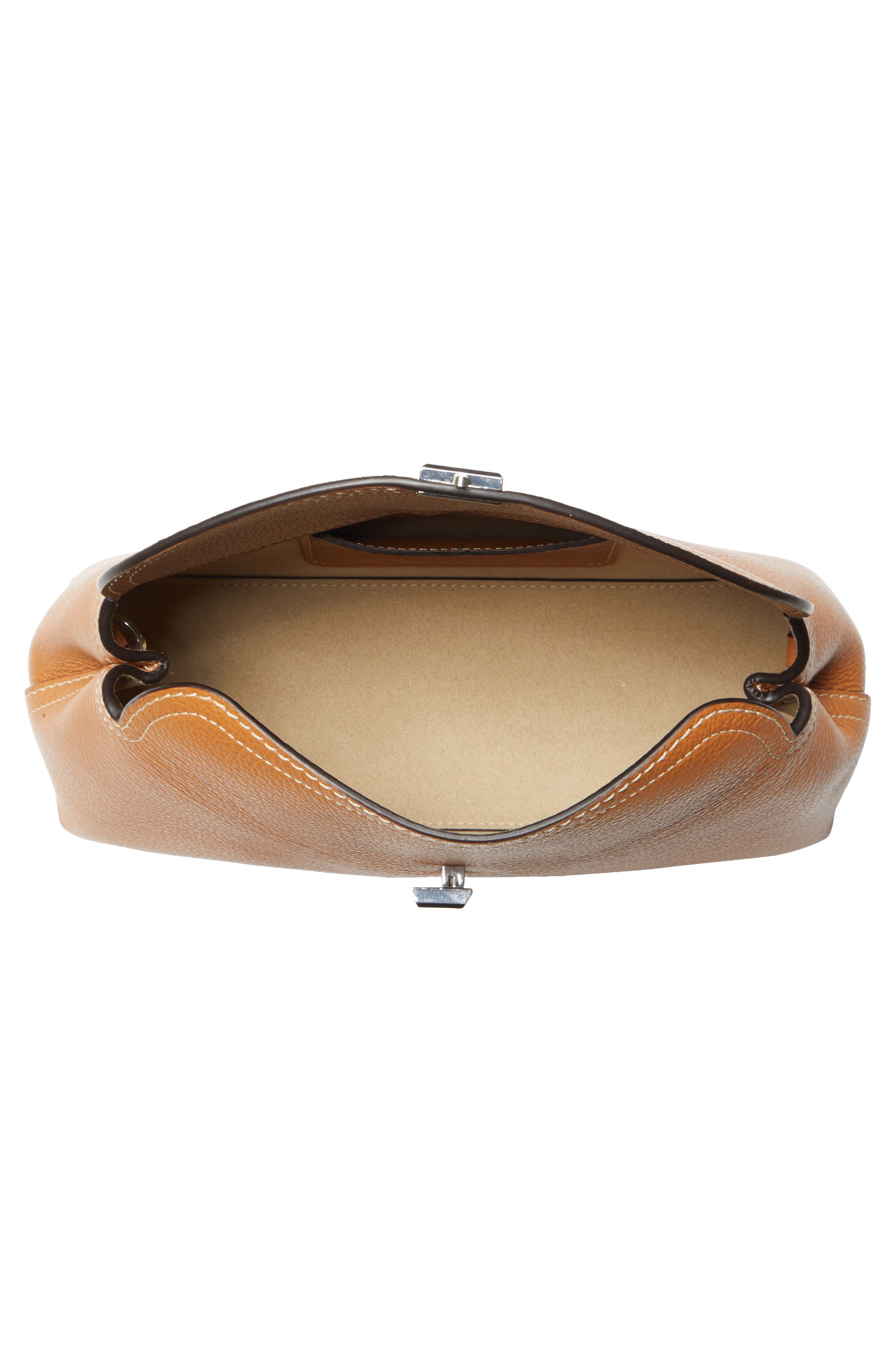 T-Lock Leather Clutch, Alternate, color, TAN GRAIN
