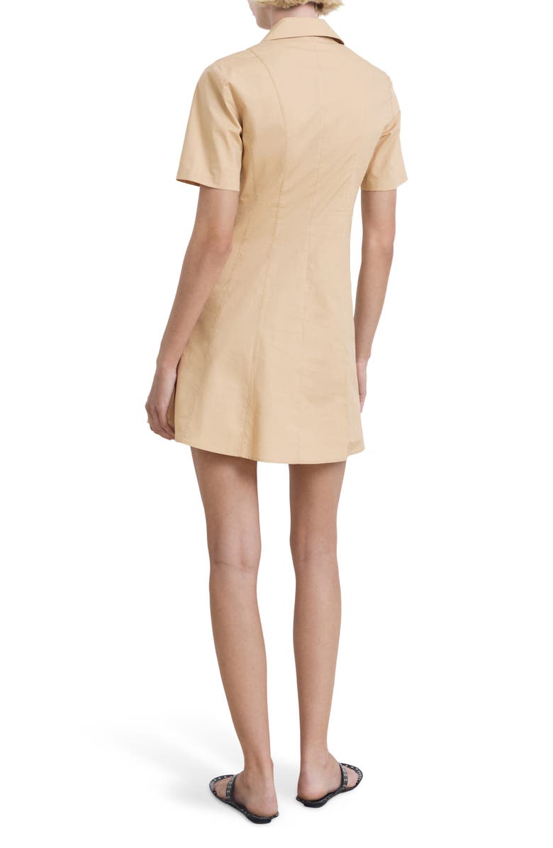 MANGO Short Sleeve Shirtdress, Alternate, color, Medium Brown