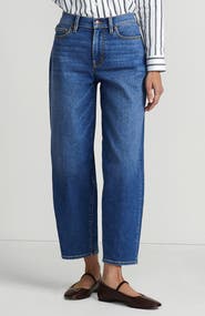 Lands' End Recover High Rise Barrel Leg Ankle Jeans
