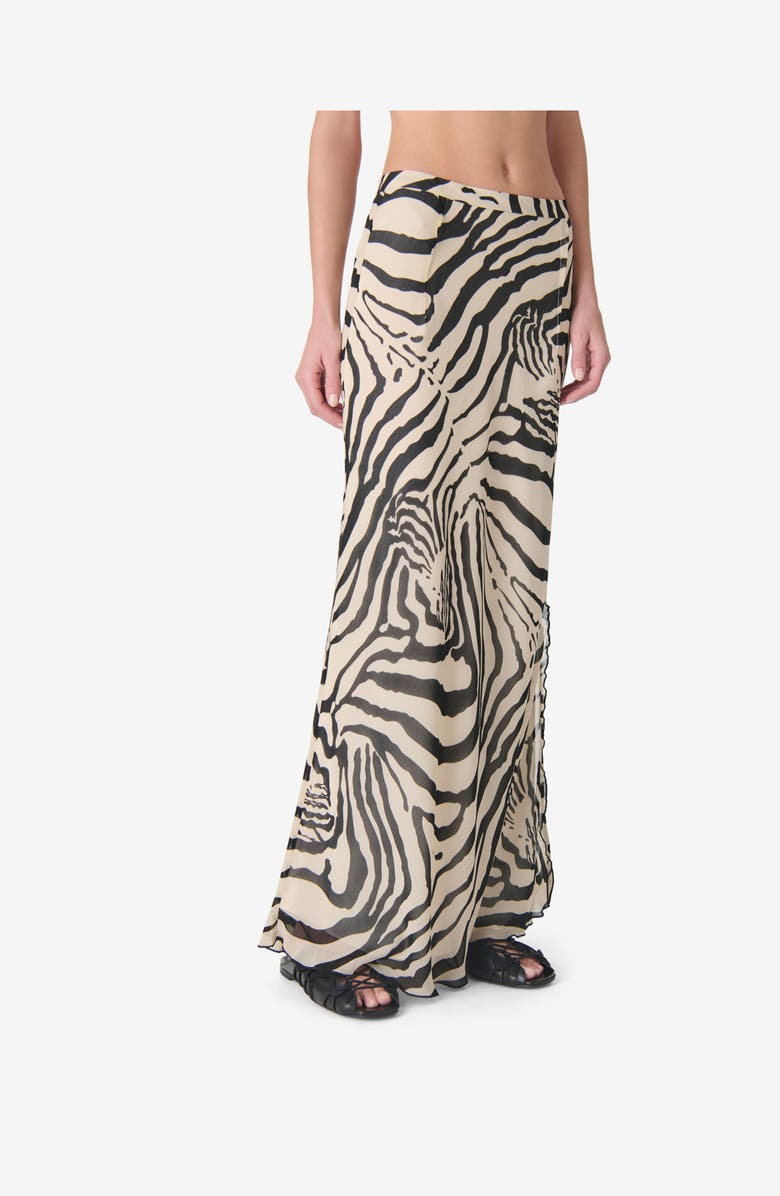 IRO Tilly Zebra Print Maxi Skirt, Alternate, color, Black Wild Print
