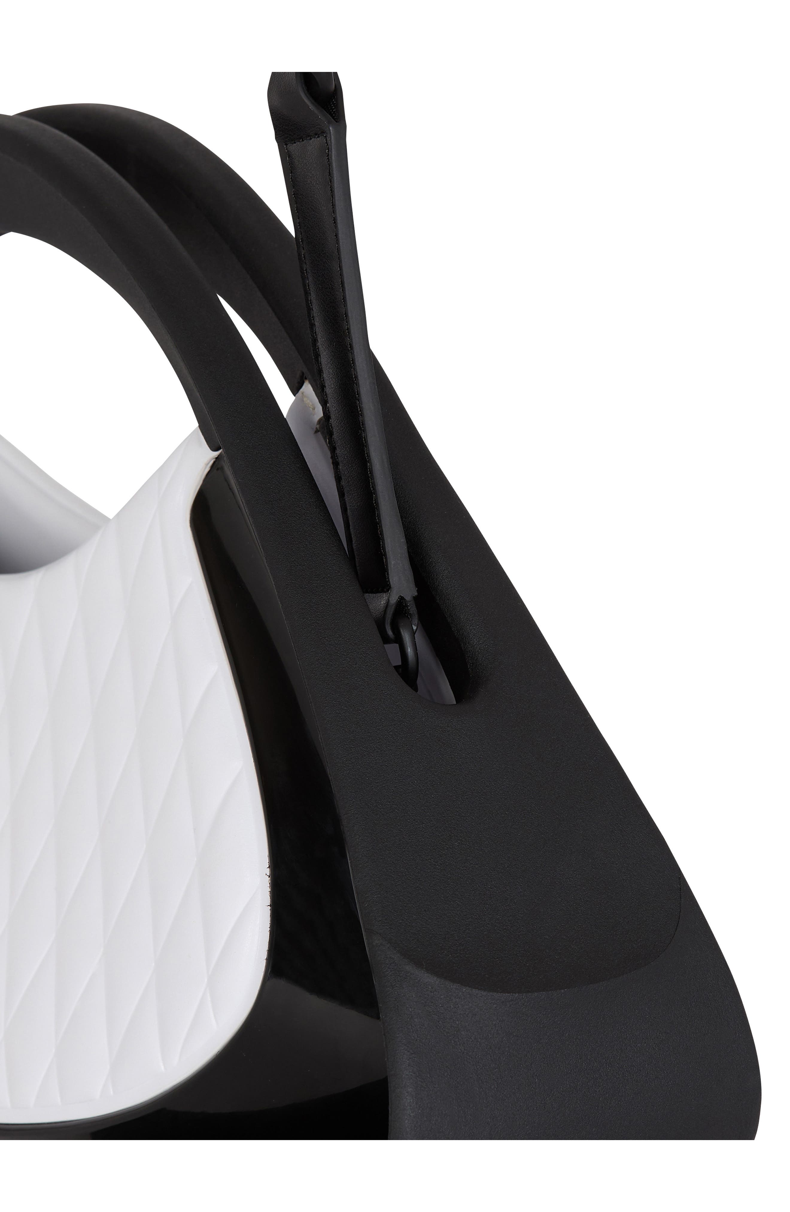 Balmain Medium Jolie Madame Quilted Faux Leather Top Handle Bag, Alternate, color, Gab White/Black