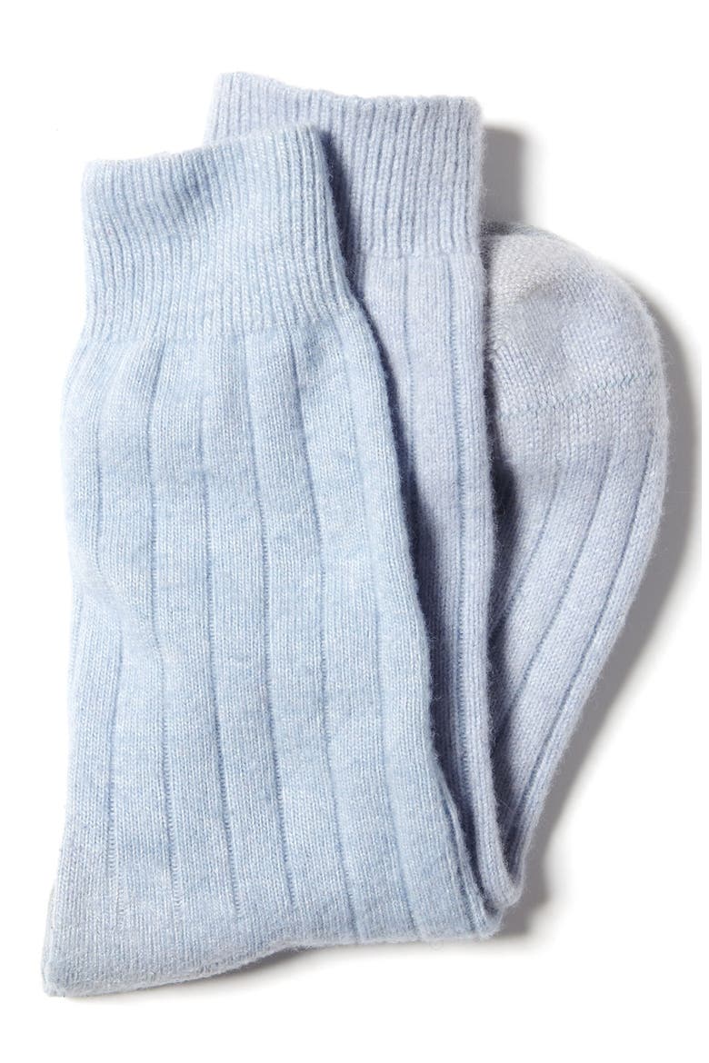 Cashmere Blend Socks, Alternate, color, SKY BLUE