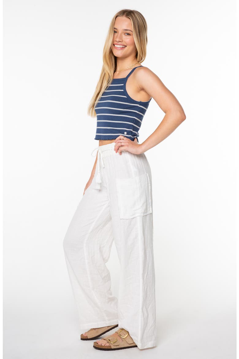 Sea Goldie Wide Leg Cotton Pants, Alternate, color, SNOW WHITE SOLID
