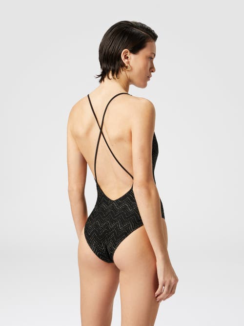 Missoni Zigzag-pattern Swimsuit In Black