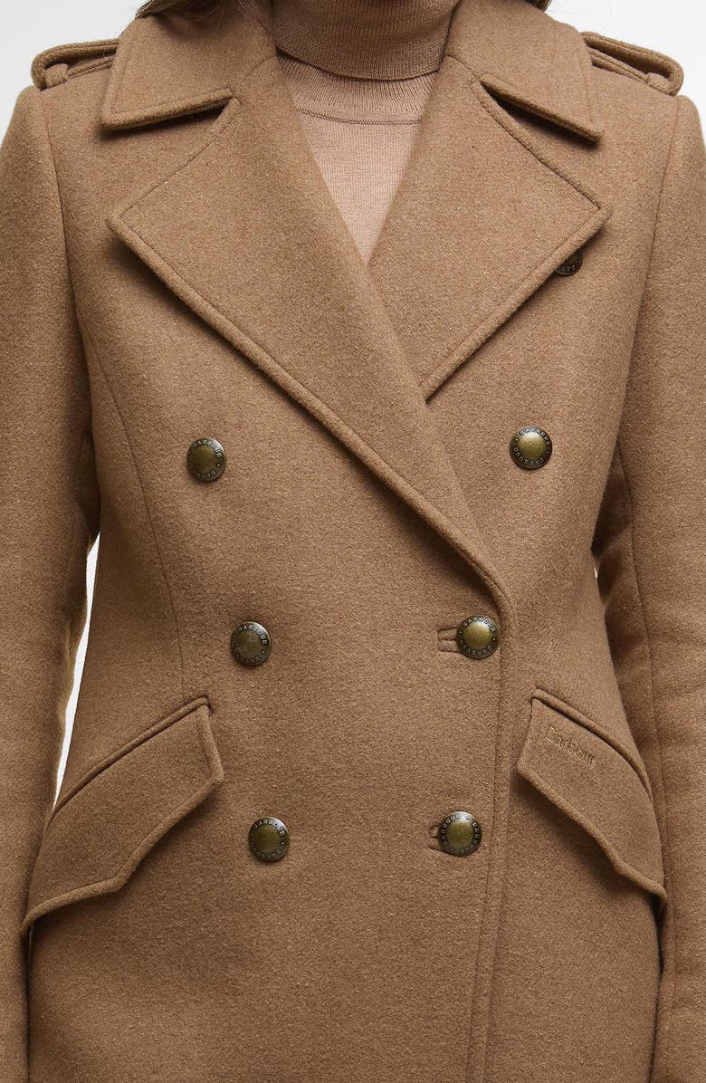 Barbour Cottesmore Wool Blend Coat, Alternate, color, Camel