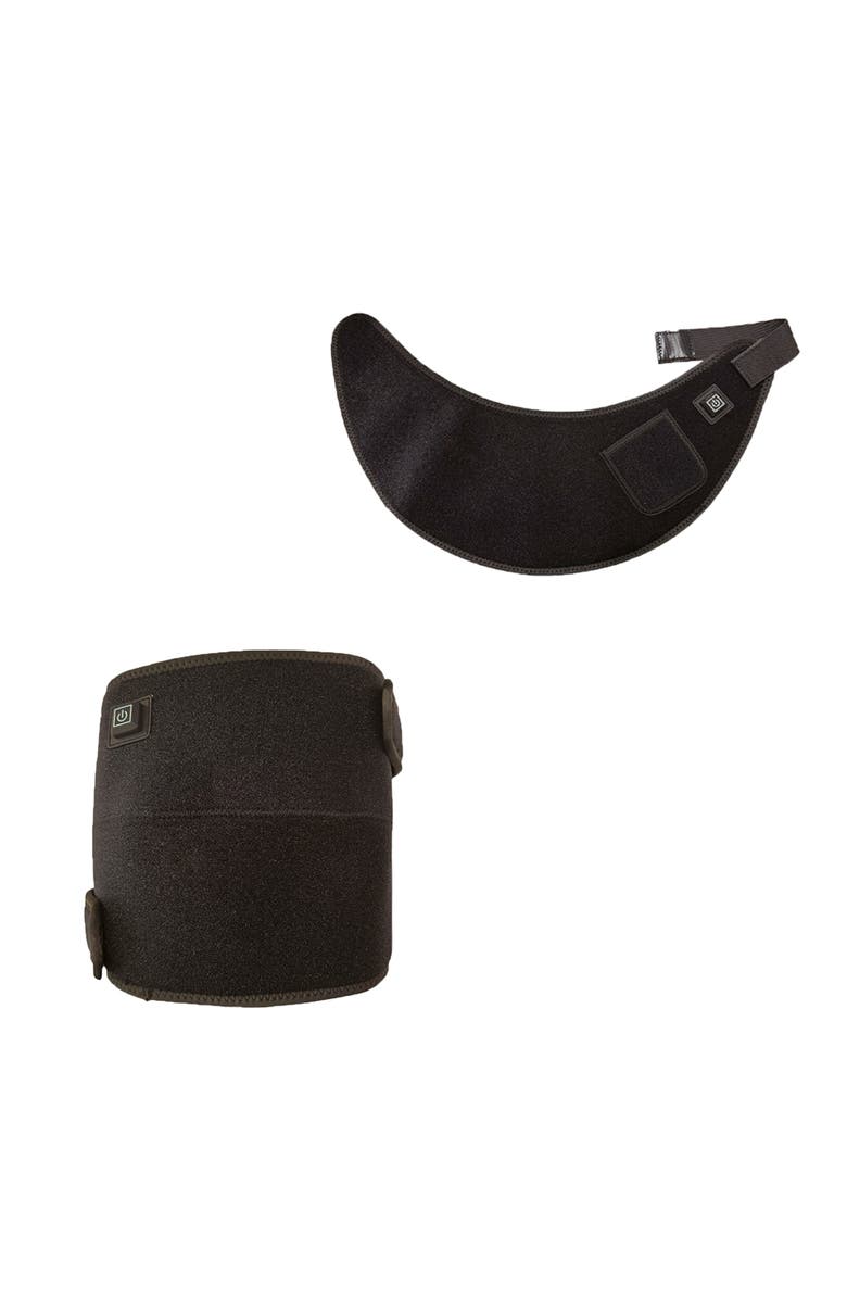 PURSONIC Red Light Therapy Bundle for Joint & Muscle Relief Neck Pack Wrap & Knee Pad Set, Main, color, Black