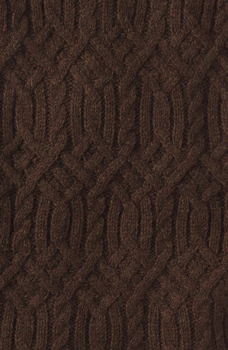 The Normal Brand Trellis Cabled Wool Blend Crewneck Sweater, Alternate, color, Dark Brown